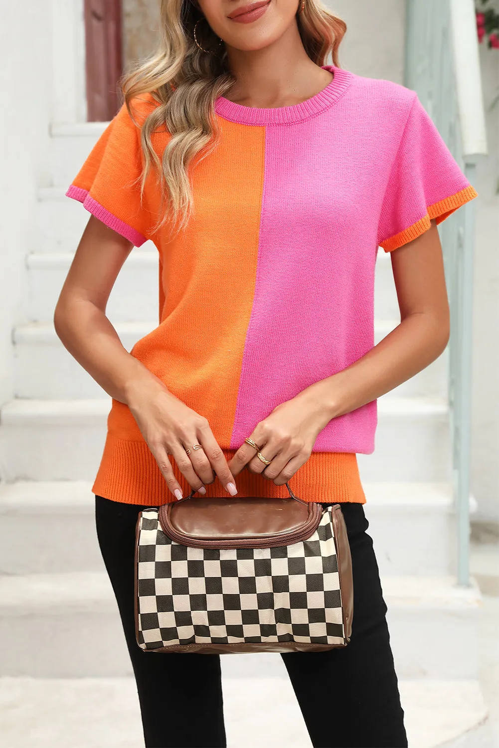 Black Checker Print Leather Zipper Makeup Bag sold by Beagle Boutique product image thumbnail 5