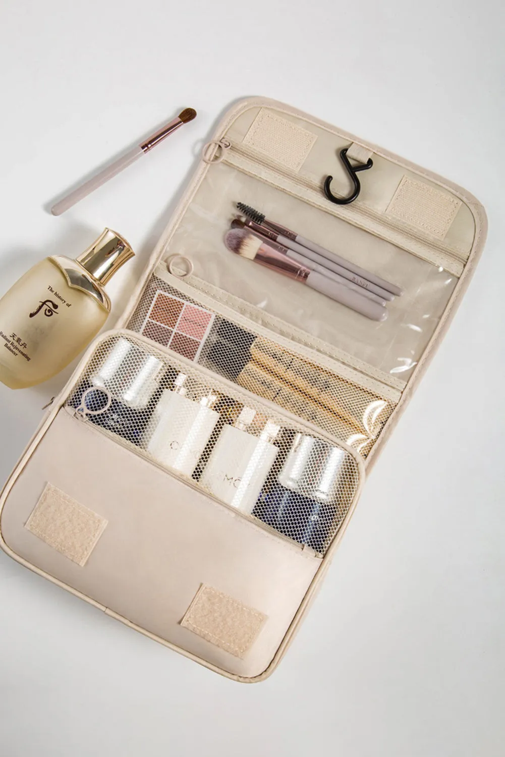 Beige Multi-functional Make Up Organizer Travel Toiletry Bag sold by Beagle Boutique product image thumbnail 4