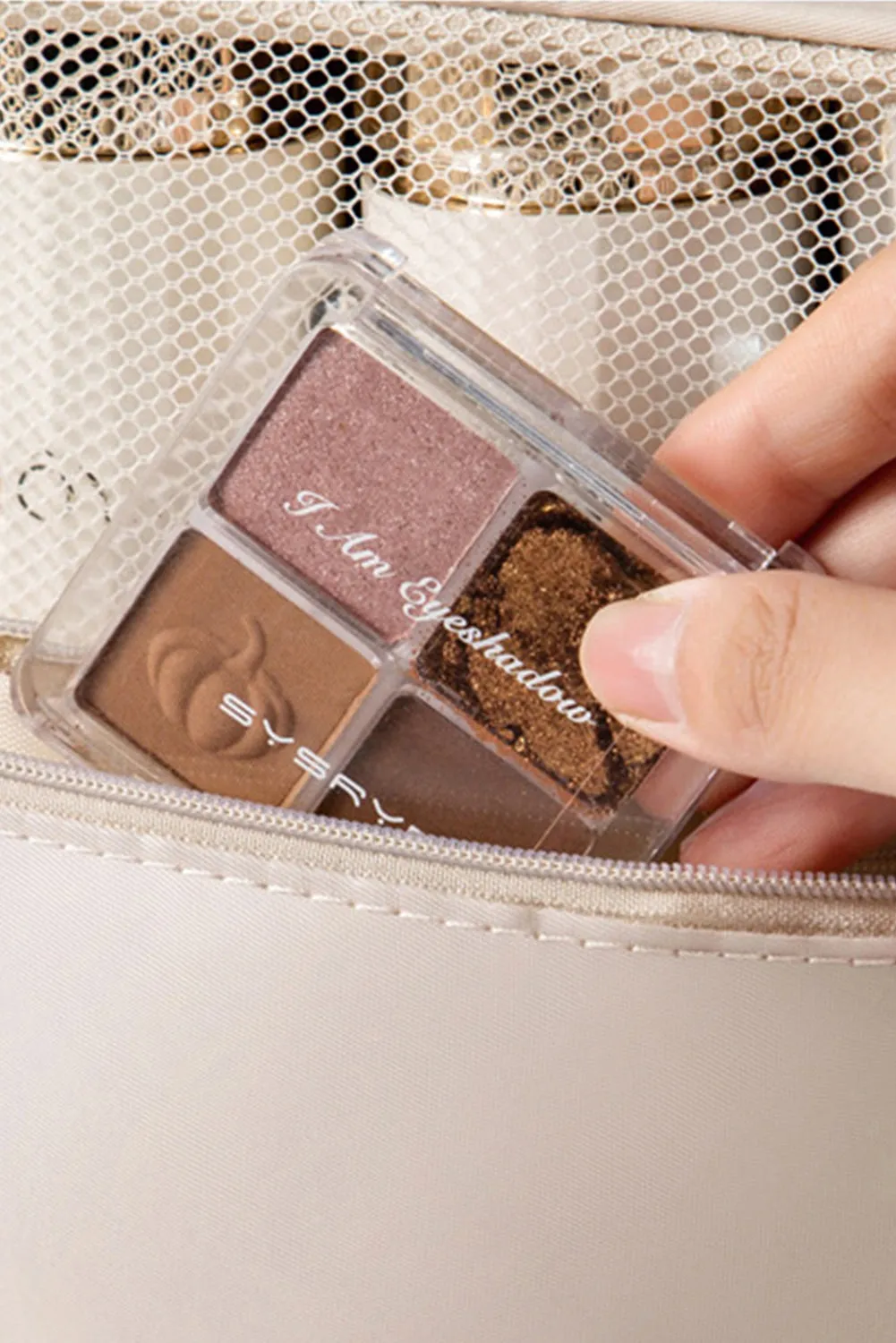 Beige Multi-functional Make Up Organizer Travel Toiletry Bag sold by Beagle Boutique product image thumbnail 5