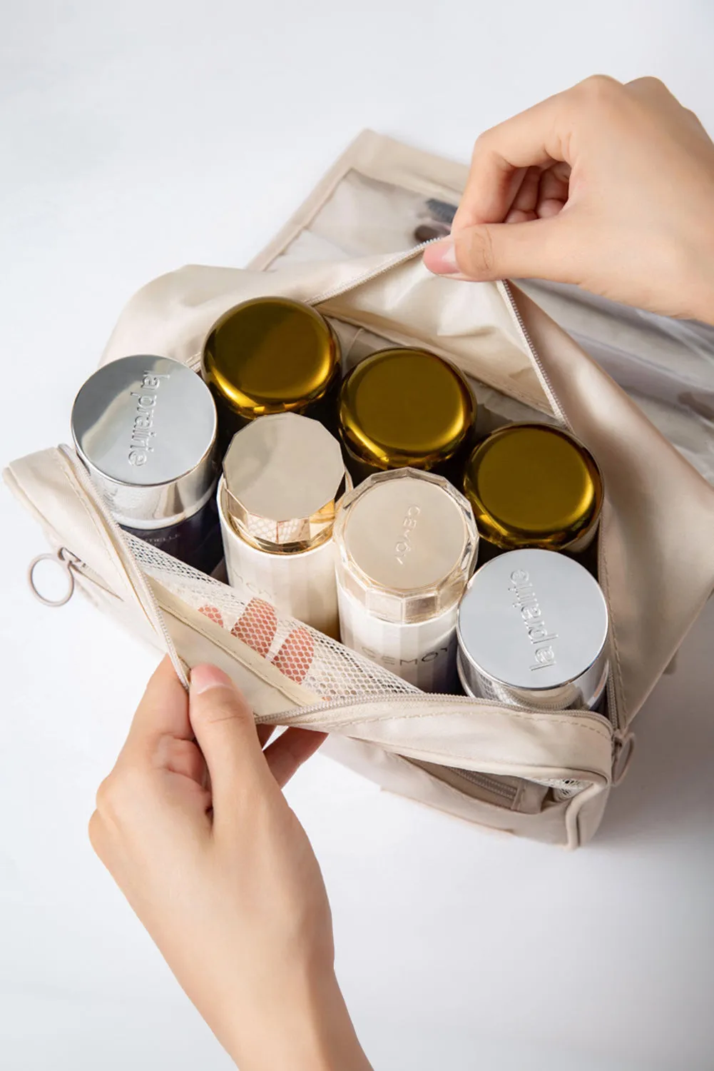 Beige Multi-functional Make Up Organizer Travel Toiletry Bag sold by Beagle Boutique product image thumbnail 2