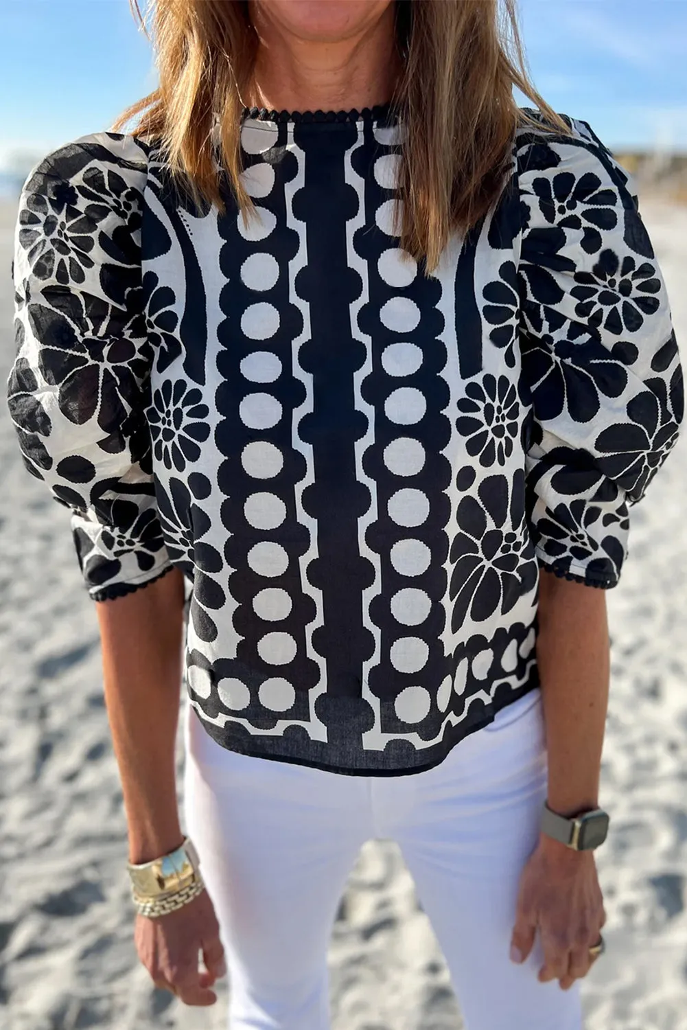 Black Palermo Puffed Sleeve Blouse sold by Beagle Boutique