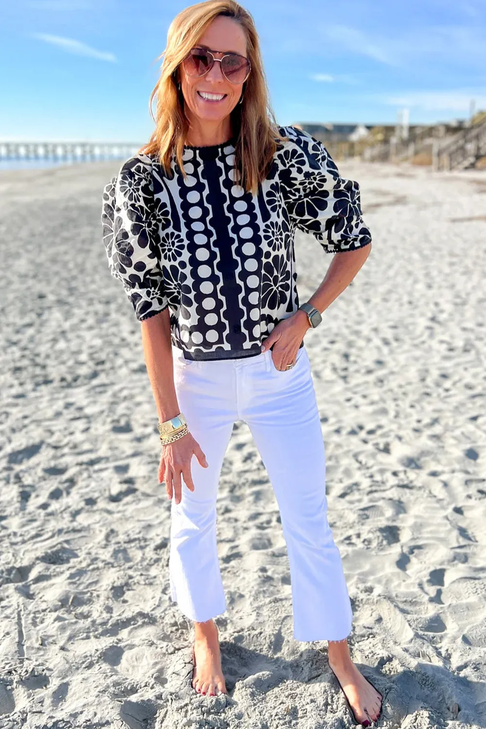 Black Palermo Puffed Sleeve Blouse sold by Beagle Boutique product image thumbnail 3