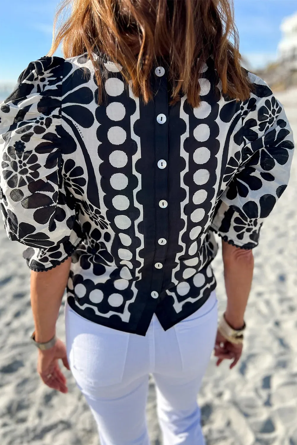 Black Palermo Puffed Sleeve Blouse sold by Beagle Boutique product image thumbnail 2