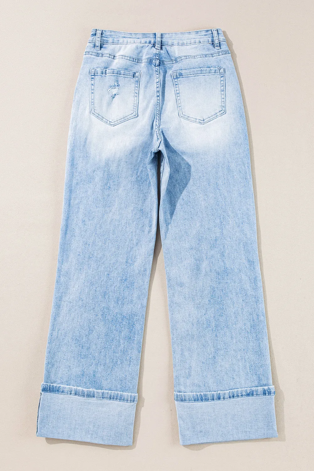 Beau Blue Light Wash Distressed Flare Jeans sold by Beagle Boutique product image thumbnail 5