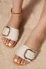 Beige One Band Metal Decor Sandals sold by Beagle Boutique