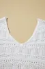 White V Neck Textured Hollow-out Sleeveless Top sold by Beagle Boutique