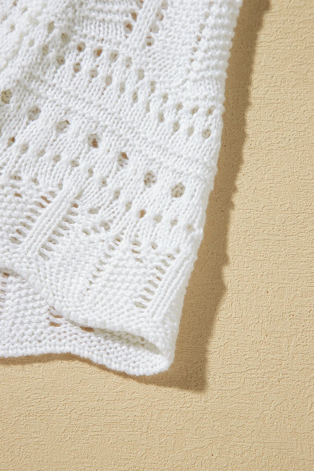 White V Neck Textured Hollow-out Sleeveless Top sold by Beagle Boutique product image thumbnail 5