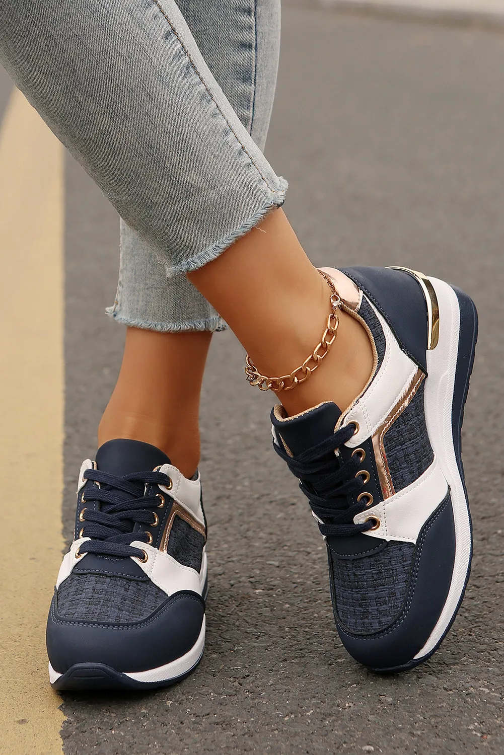 Sail Blue Lace Up Trainers sold by Beagle Boutique product image thumbnail 2