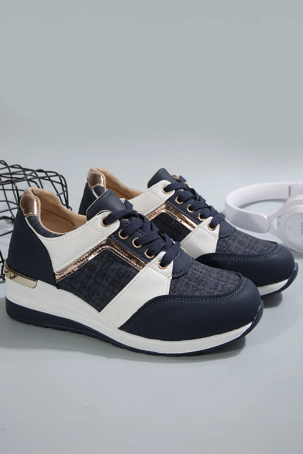 Sail Blue Lace Up Trainers sold by Beagle Boutique product image thumbnail 5