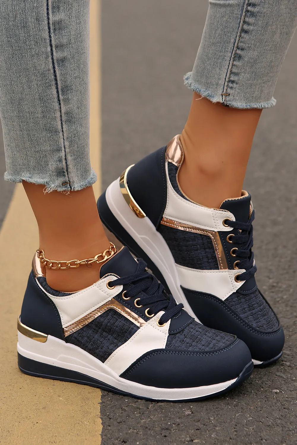 Sail Blue Lace Up Trainers sold by Beagle Boutique product image thumbnail 3