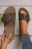 Coffee One Band Metal Decor Sandals sold by Beagle Boutique