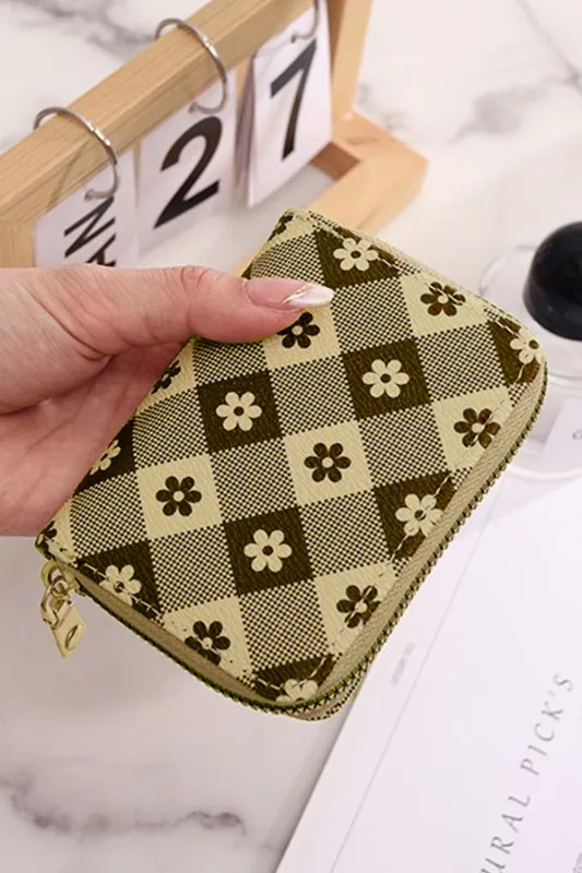 Flower Checkered PU Leather Wallet sold by Beagle Boutique