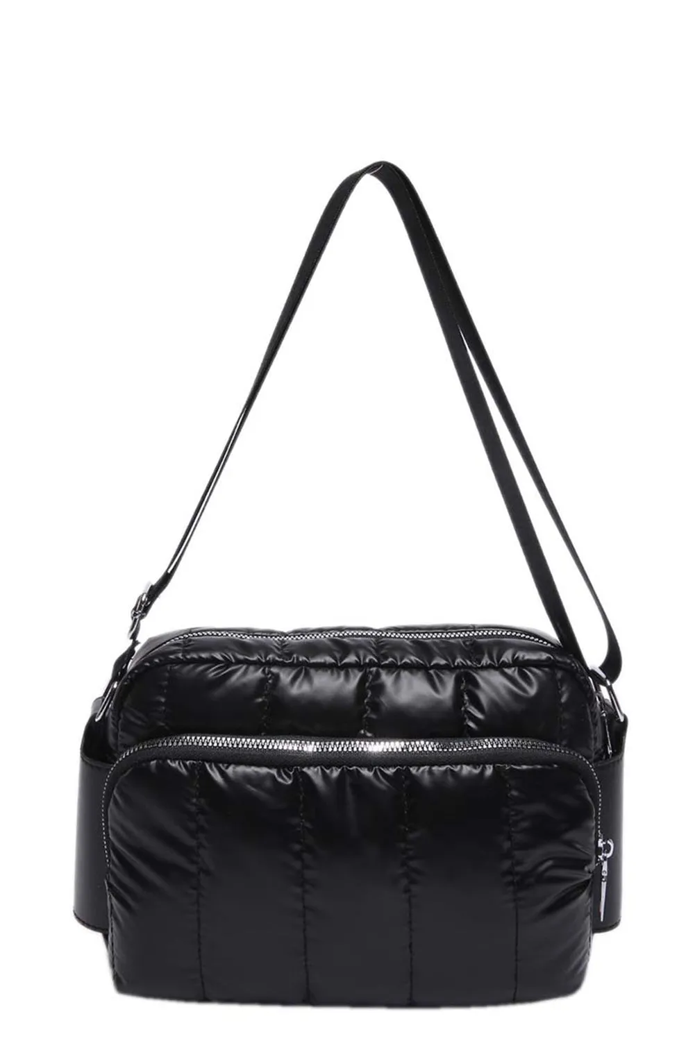 Black Quilted Multi Pocket Shoulder Bag sold by Beagle Boutique product image thumbnail 5