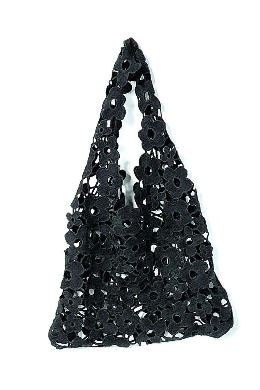 Black Floral Hollow Out Beach Tote Bag sold by Beagle Boutique product image thumbnail 4