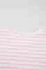 Pink Stripe Knitted Short Sleeve Top and Drawstring Shorts Set sold by Beagle Boutique