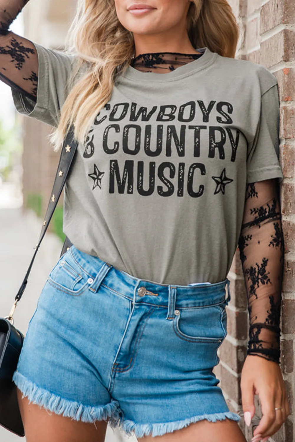 High Cowboys & Country Music Graphic Crew Neck T Shirt sold by Beagle Boutique