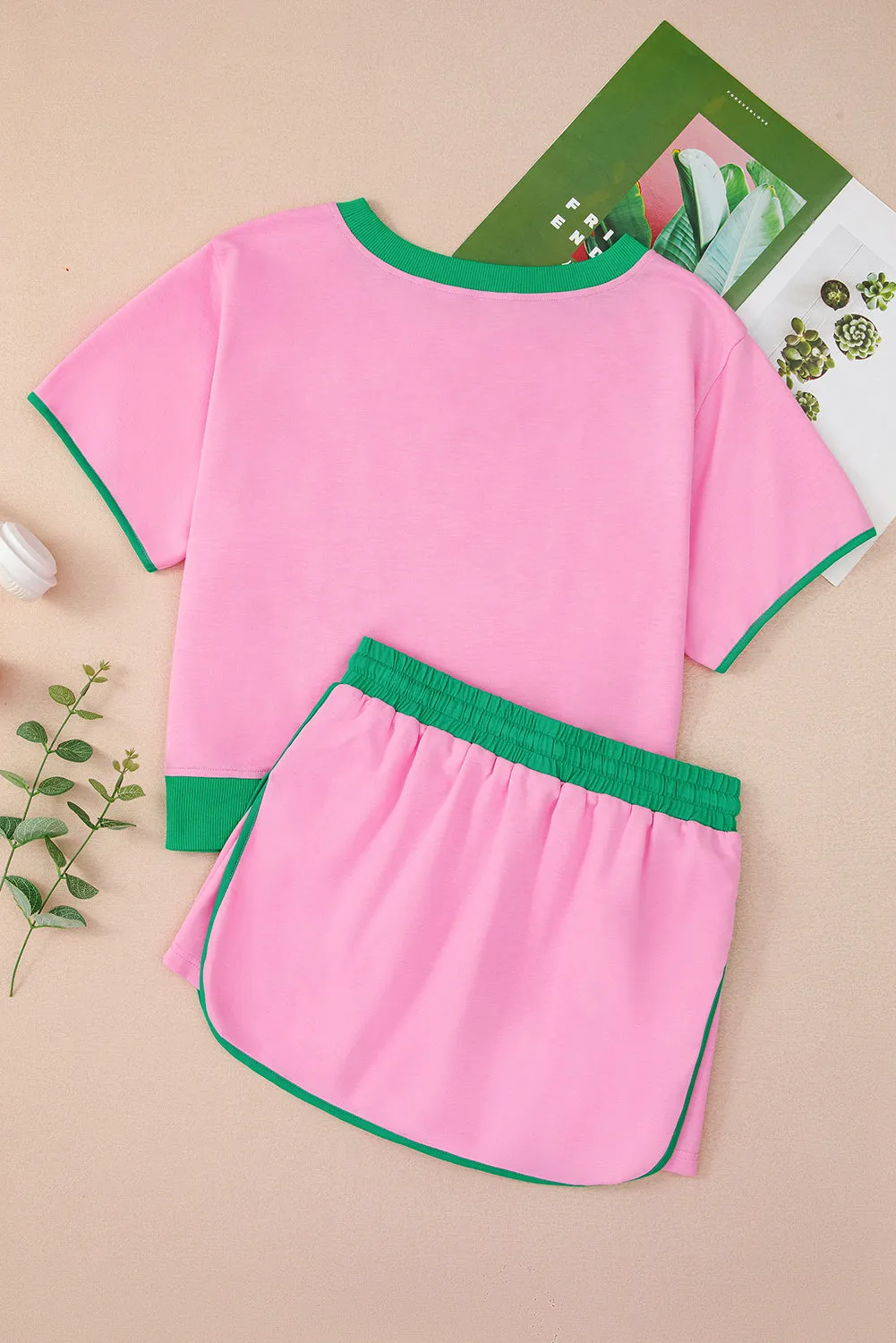 Colourblock Edge Drop Shoulder T Shirt and Skort 2Pcs Set Co-ord sold by Beagle Boutique product image thumbnail 3