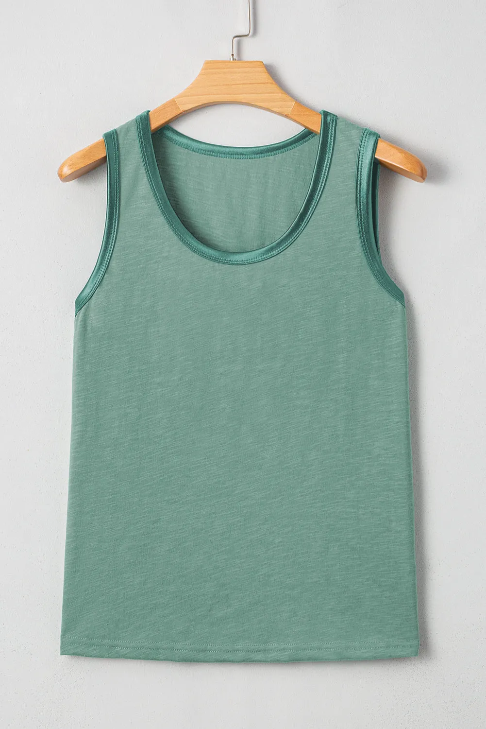 Mist Green Metallic Sheen Edge Scoop Neck Sleeveless Top sold by Beagle Boutique product image thumbnail 4