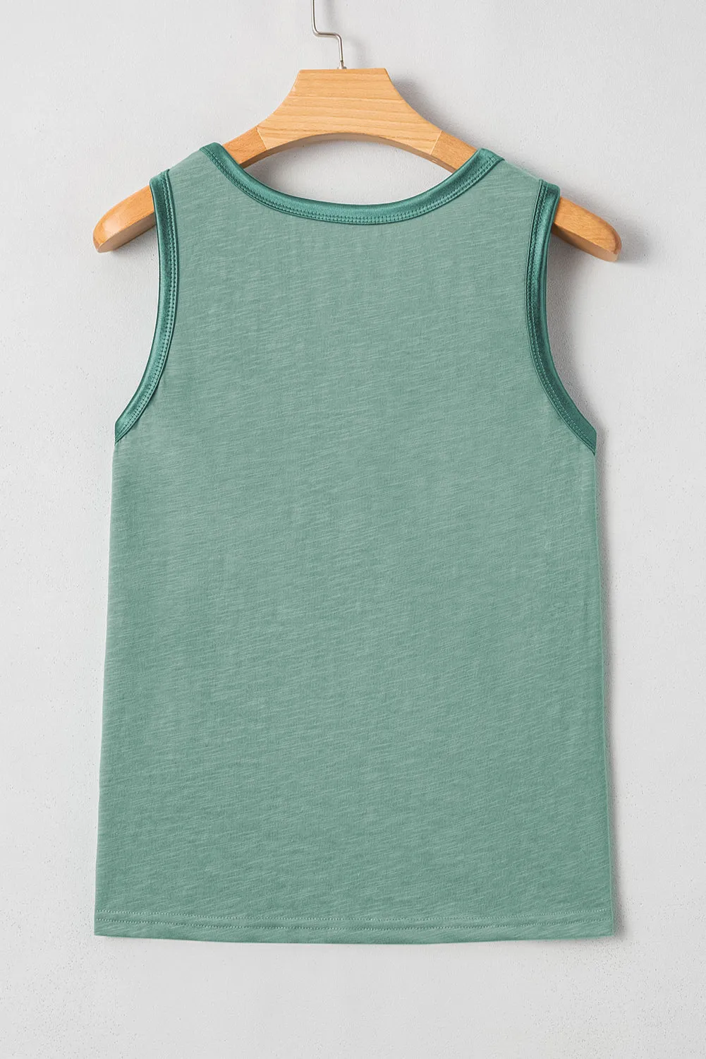 Mist Green Metallic Sheen Edge Scoop Neck Sleeveless Top sold by Beagle Boutique product image thumbnail 5