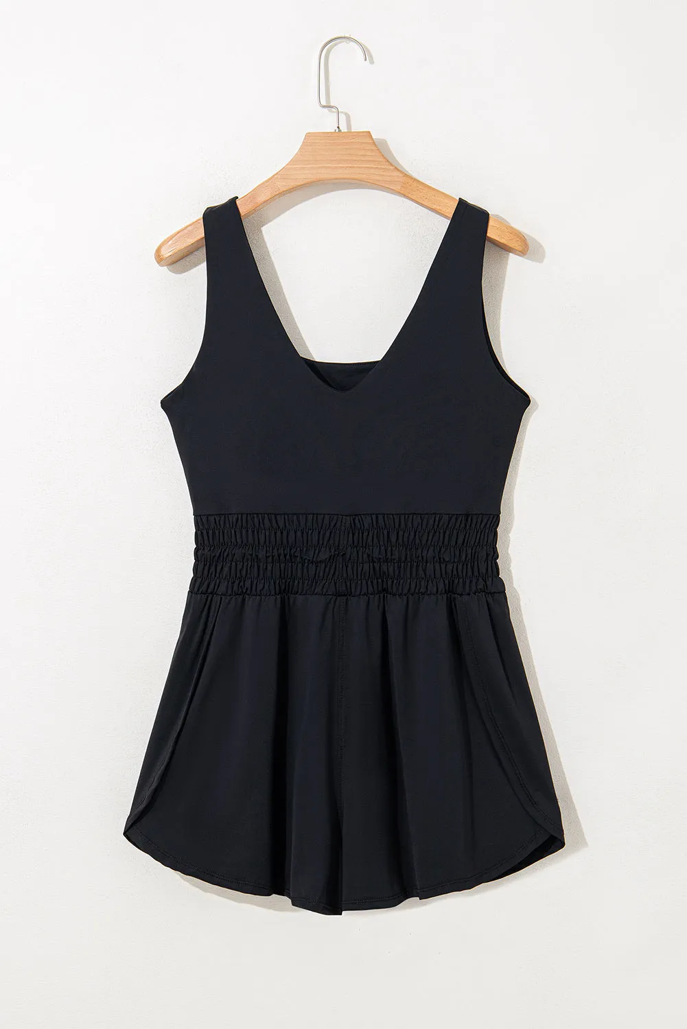 Plain Sleeveless Loop Drawstring Cinched Waist Romper sold by Beagle Boutique product image thumbnail 4