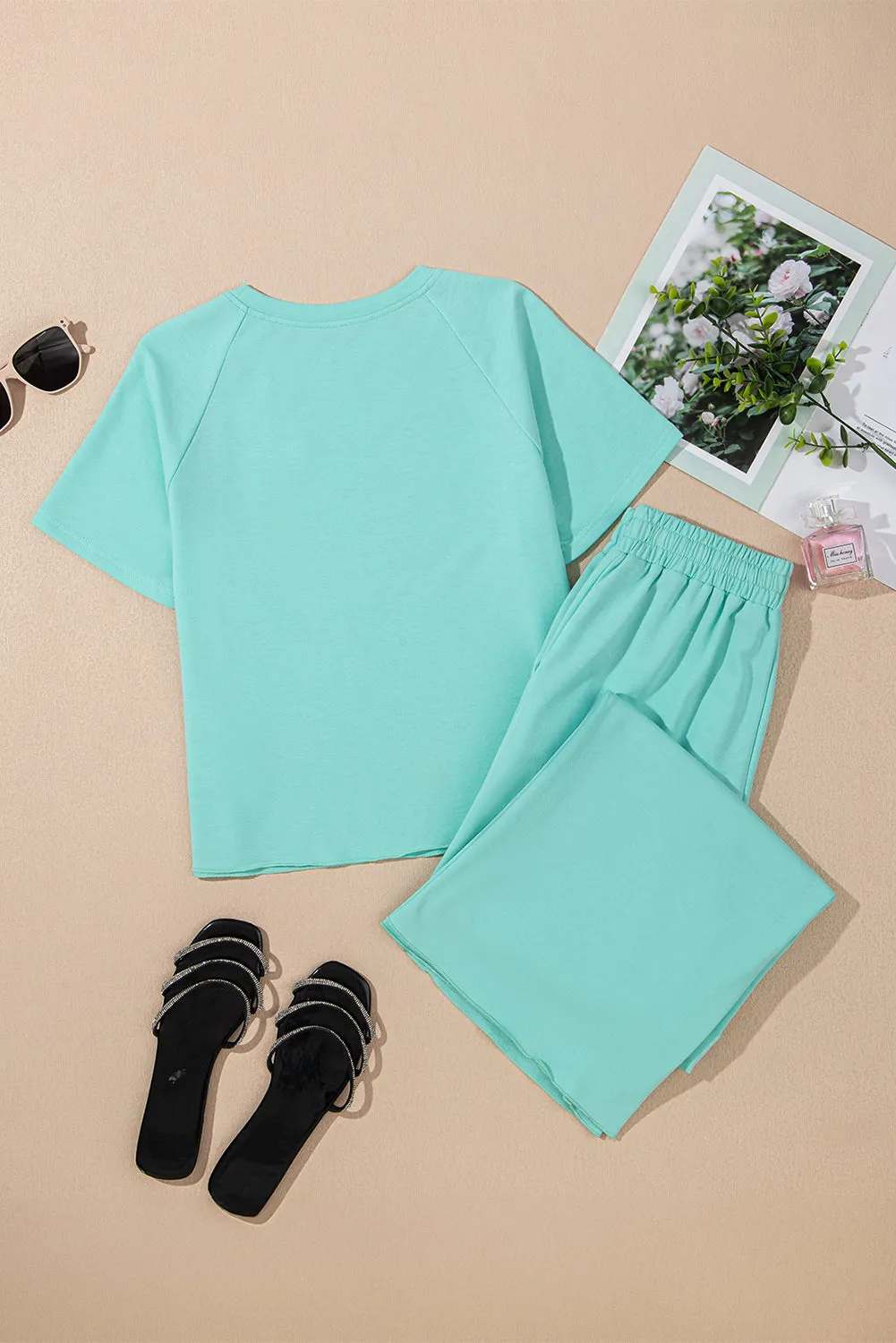 Raglan Short Sleeve Tee and Wide Leg Trouser Set sold by Beagle Boutique product image thumbnail 5