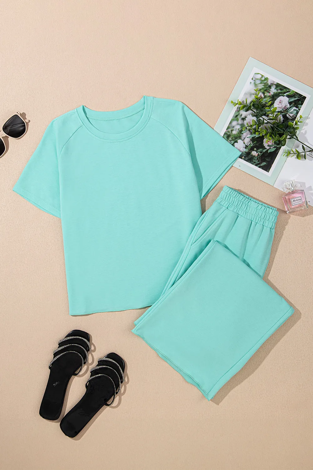 Raglan Short Sleeve Tee and Wide Leg Trouser Set sold by Beagle Boutique product image thumbnail 4