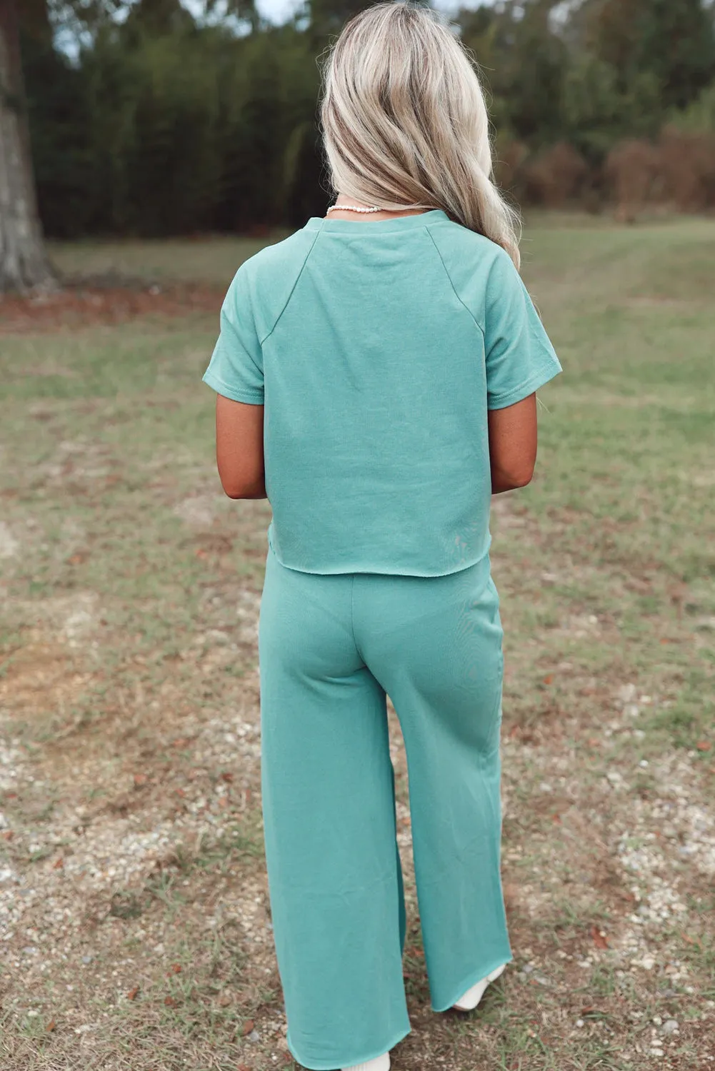 Raglan Short Sleeve Tee and Wide Leg Trouser Set sold by Beagle Boutique product image thumbnail 2