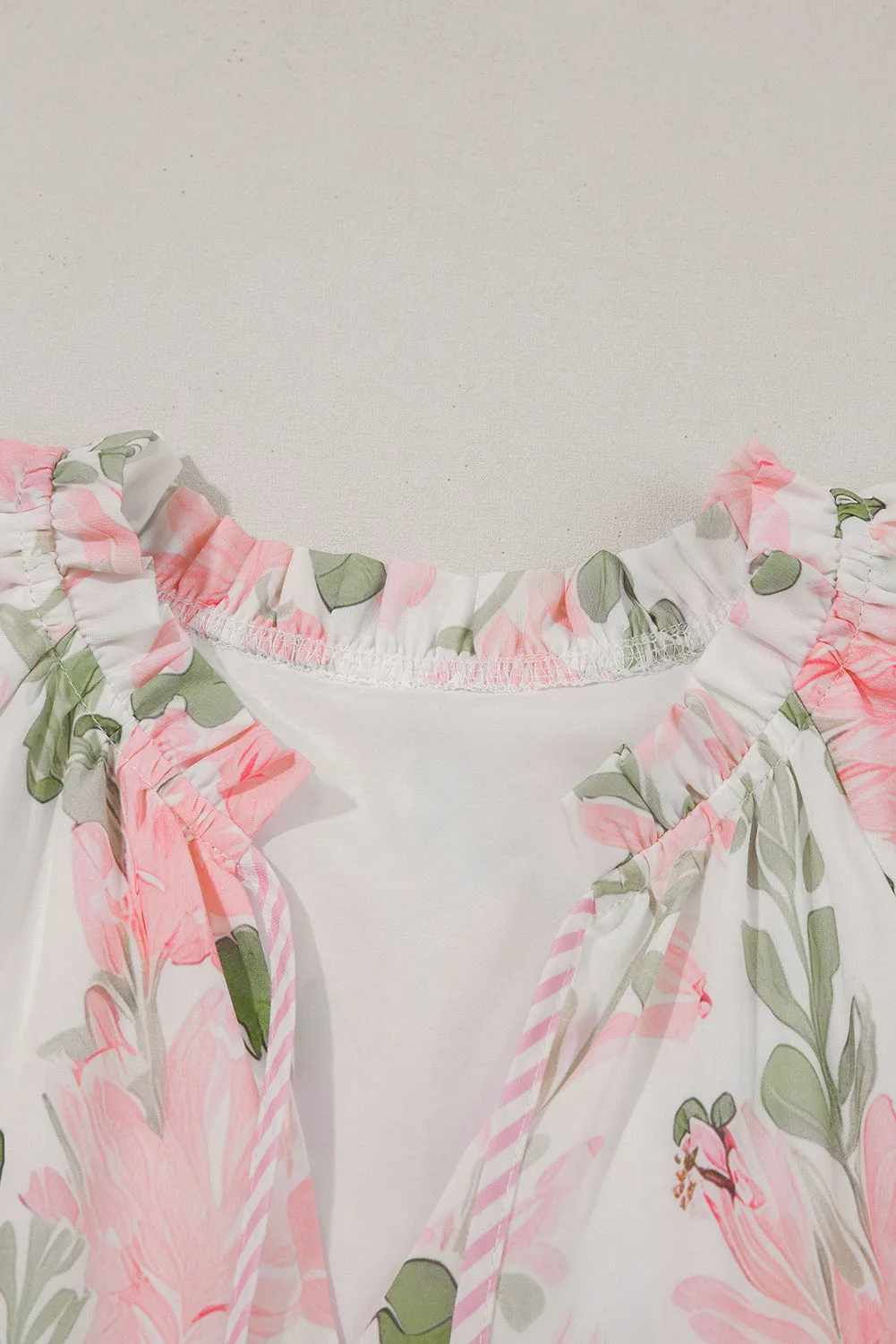 Floral Contrast Edge Layered Short Sleeve Mini Dress sold by Beagle Boutique product image thumbnail 5