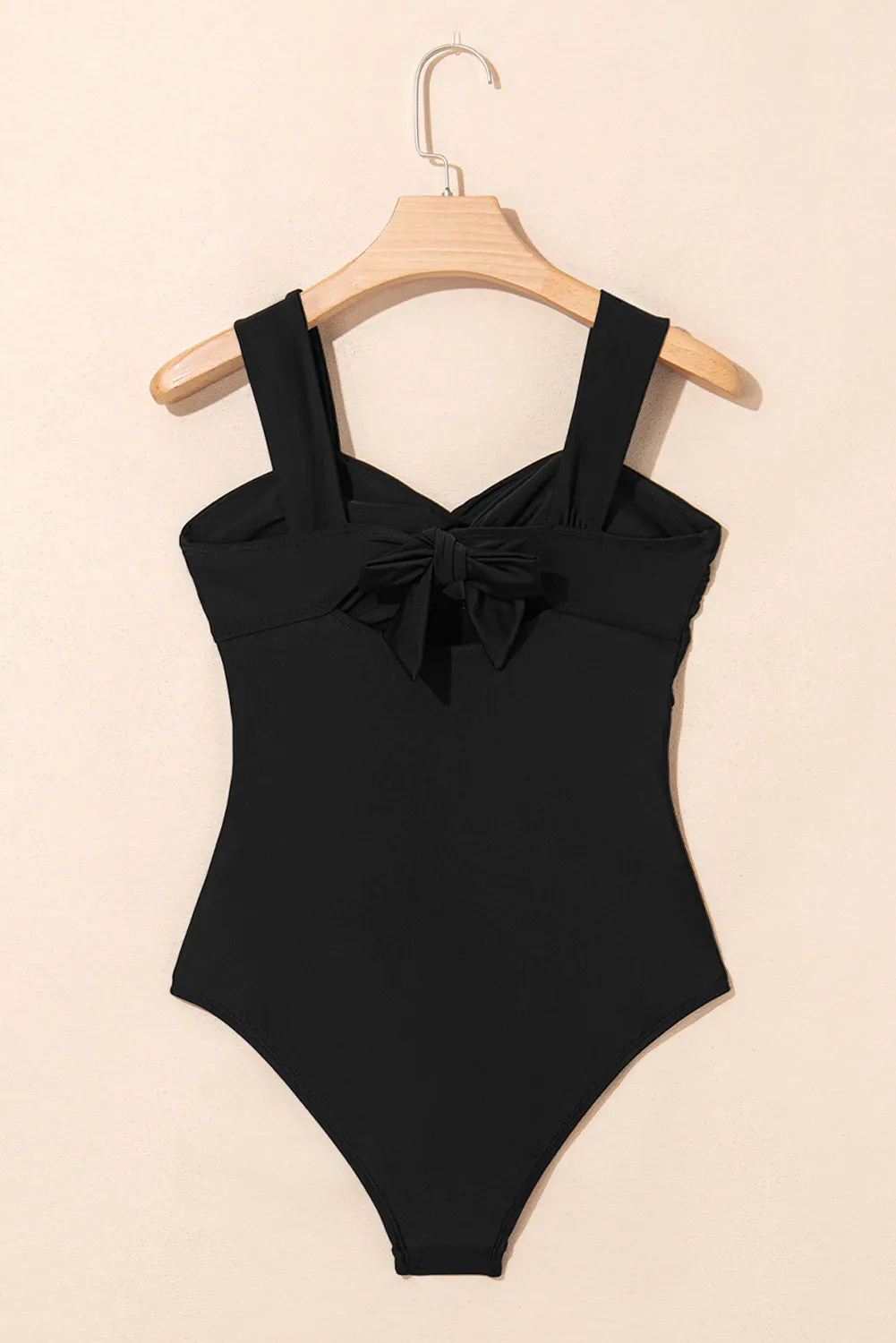 Black Cut out Twist Bowknot Backless One Piece Swimsuit sold by Beagle Boutique product image thumbnail 5