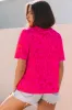 Rose Leopard Frilly V Neck Short Sleeve Blouse sold by Beagle Boutique