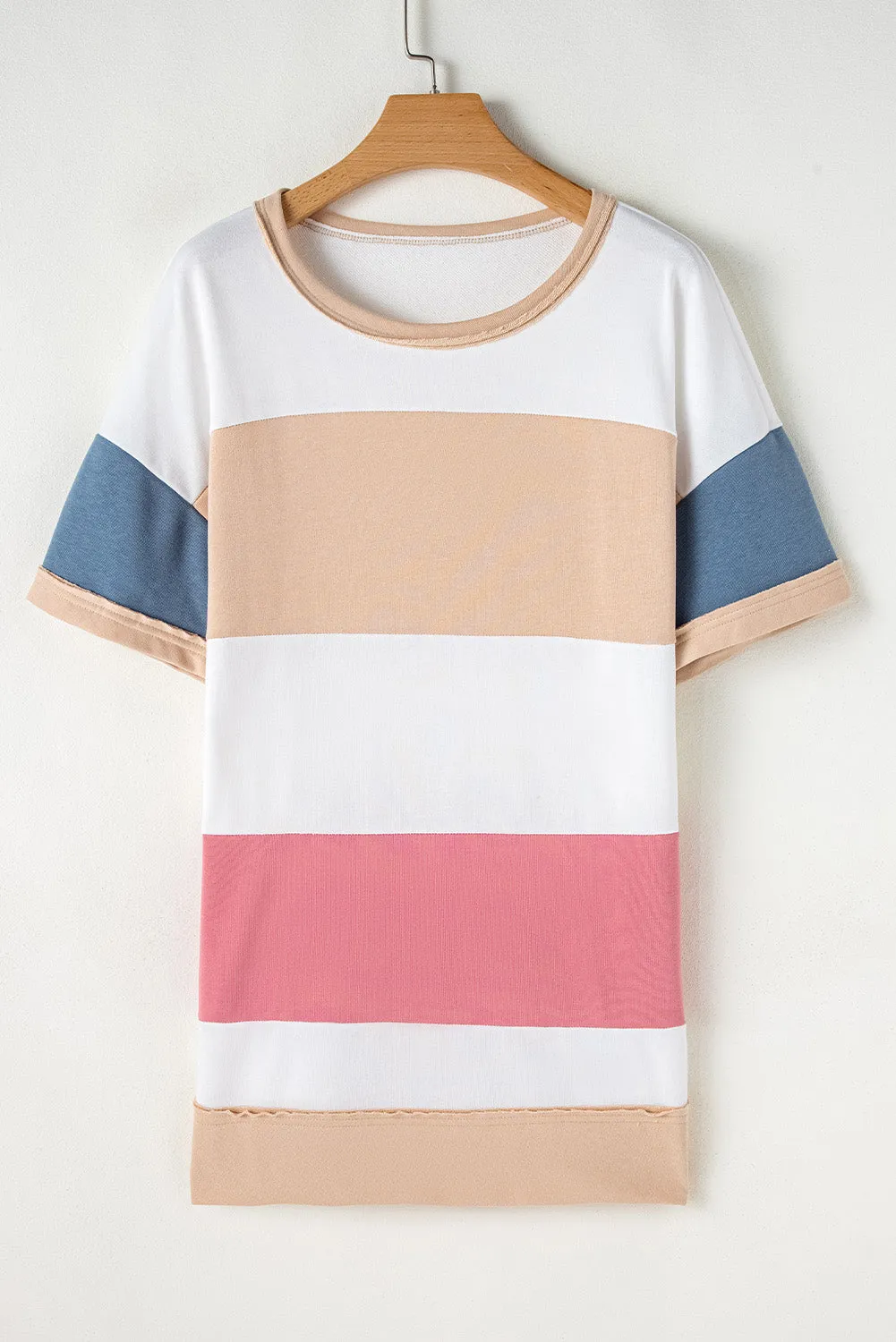 Multicolour Colourblock Patchwork Side Split Tunic T Shirt sold by Beagle Boutique product image thumbnail 5