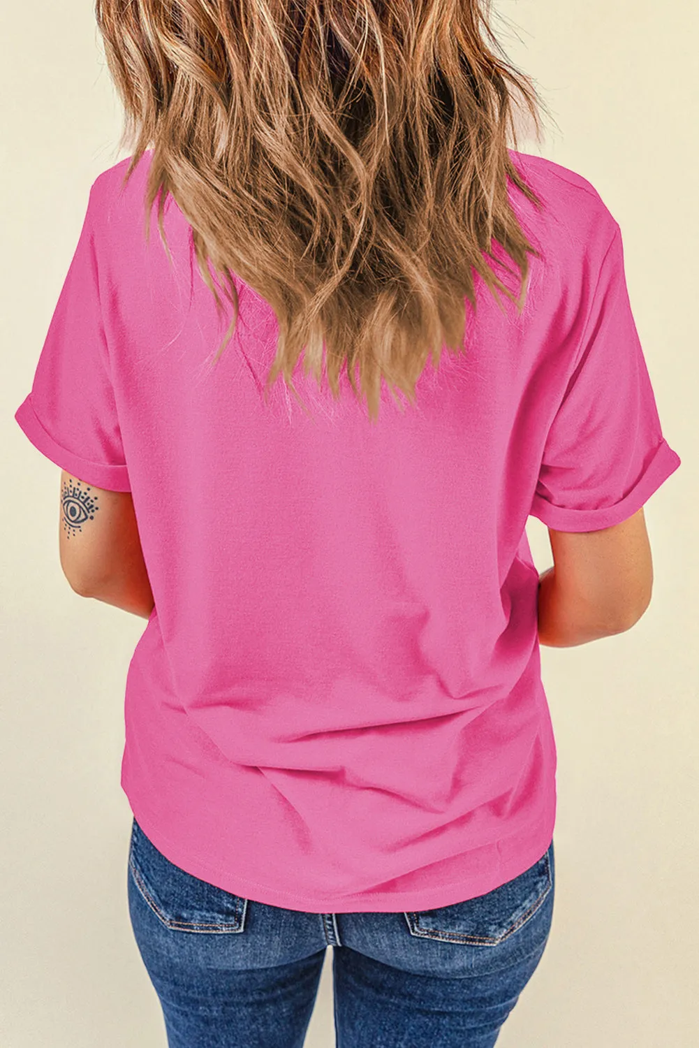 Sachet Pink HOWDY Graphic Crew Neck Tee sold by Beagle Boutique product image thumbnail 2