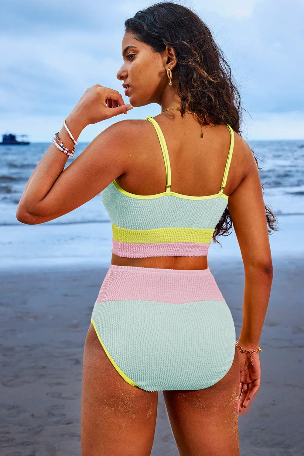 Colour Block High Waisted Bikini Set sold by Beagle Boutique product image thumbnail 2