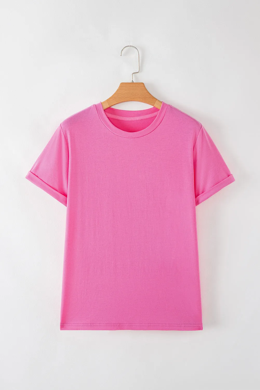 Bright Casual Plain Crew Neck Tee sold by Beagle Boutique product image thumbnail 5