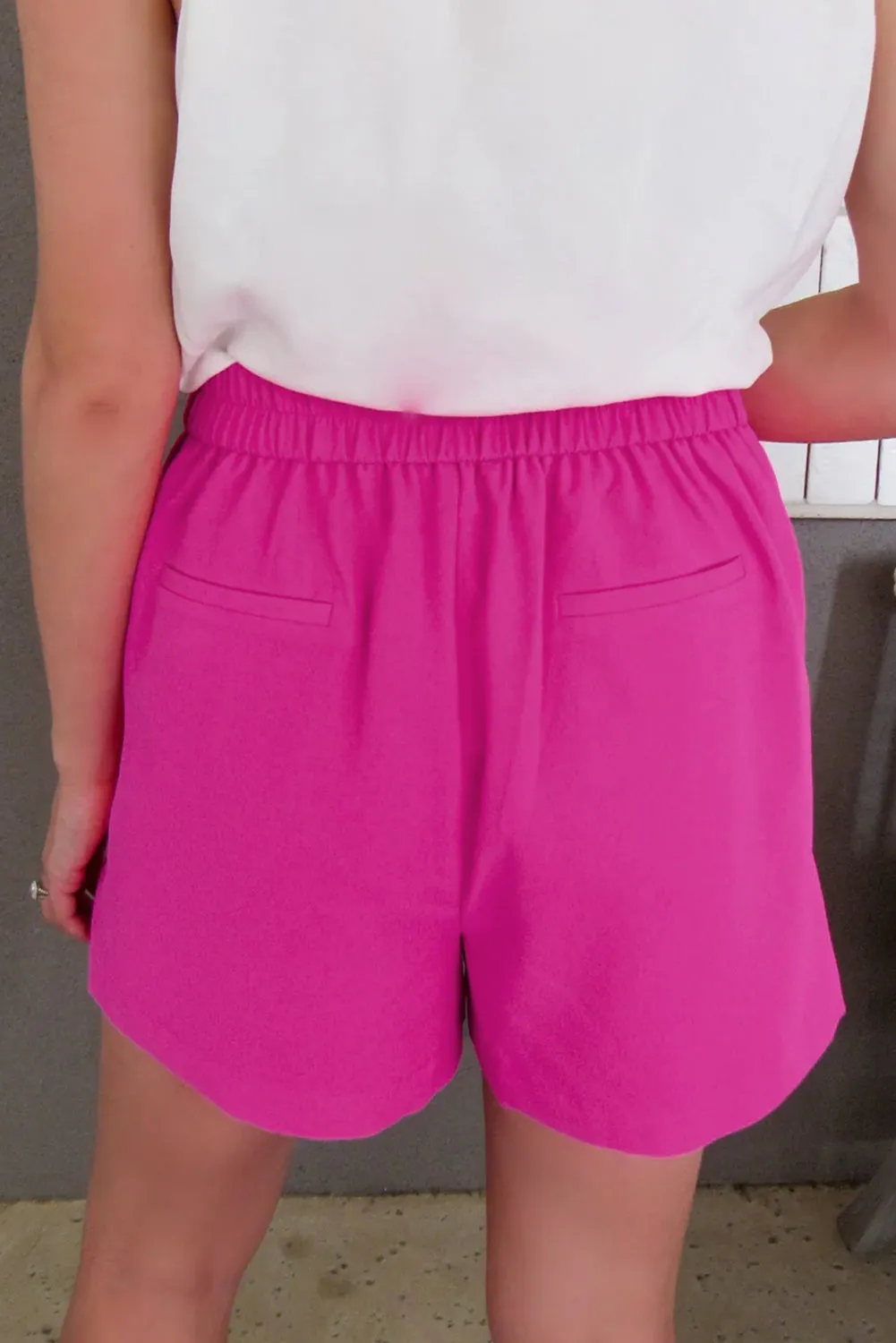 Sachet Pink Half Elastic Waist Casual Pocketed Shorts sold by Beagle Boutique product image thumbnail 2