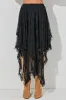 Black Lace Cascading Tiered High Waist Maxi Skirt sold by Beagle Boutique