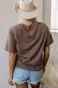 Chicory Coffee Honky Tonk Honey Graphic Crew Neck Western Fashion Tee sold by Beagle Boutique
