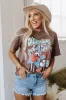 Chicory Coffee Honky Tonk Honey Graphic Crew Neck Western Fashion Tee sold by Beagle Boutique