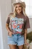 Chicory Coffee Honky Tonk Honey Graphic Crew Neck Western Fashion Tee sold by Beagle Boutique