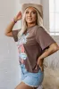 Chicory Coffee Honky Tonk Honey Graphic Crew Neck Western Fashion Tee sold by Beagle Boutique