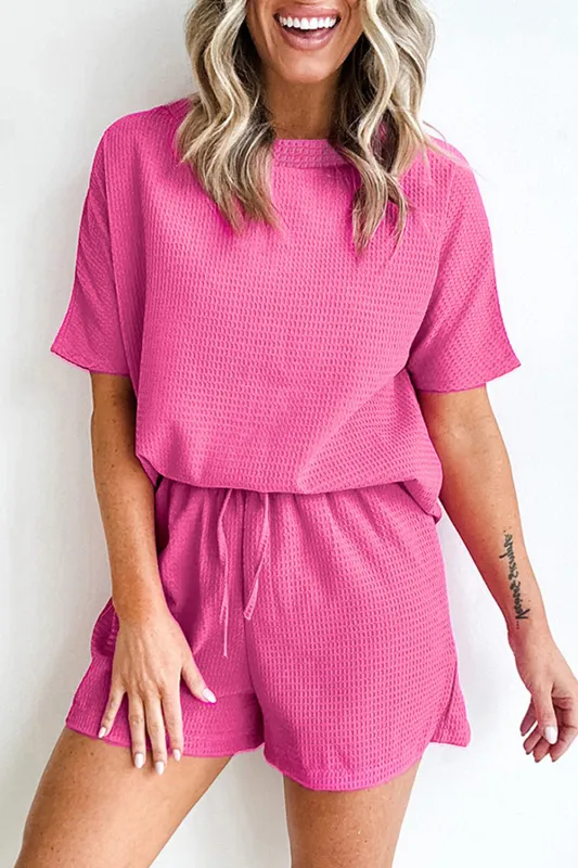 Casual Textured Tee and Drawstring Shorts Set Co-ord sold by Beagle Boutique