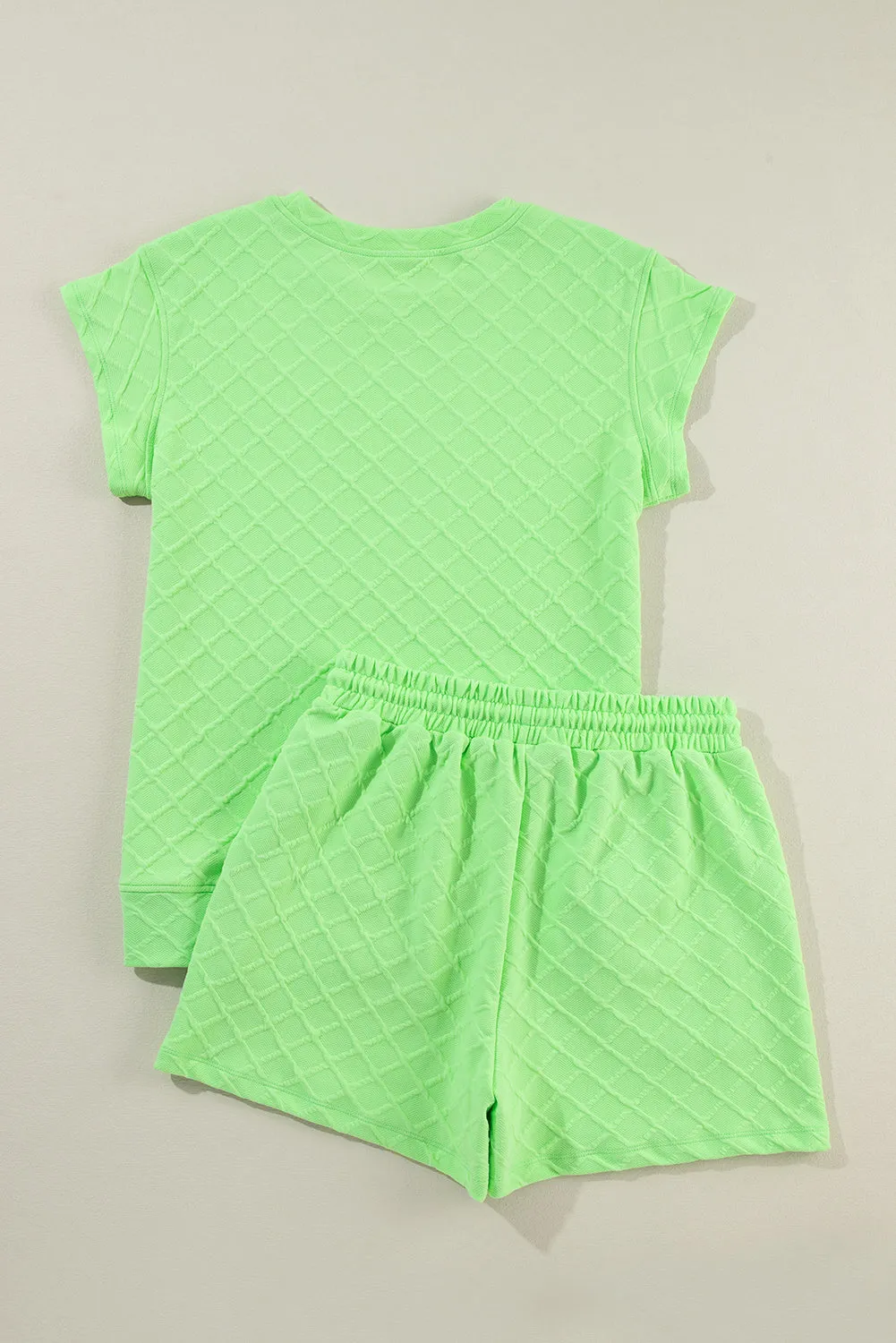 Checkered Textured Tee and Drawstring Shorts Co-ord sold by Beagle Boutique product image thumbnail 5