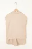 Textured Half Zip Kangaroo Pocket Top Drawstring Shorts Set Co-ord sold by Beagle Boutique