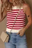 Red Stripe Textured Knit Ribbed Hem Sweater Sleeveless Top sold by Beagle Boutique