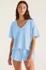 Myosotis V Neck Drop Shoulder Tee and Patchwork Drawstring Shorts Set sold by Beagle Boutique