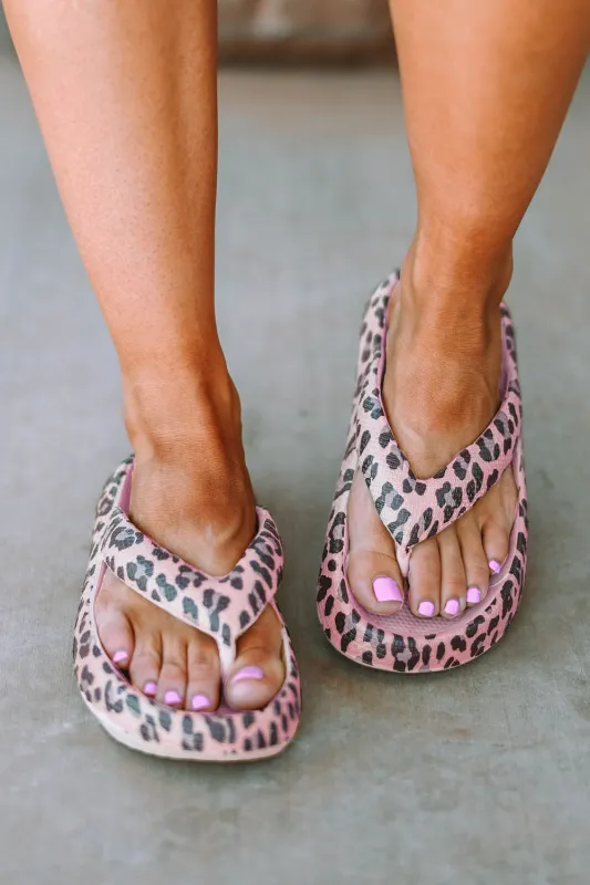 Pink Leopard Print Thick Sole Sandals sold by Beagle Boutique