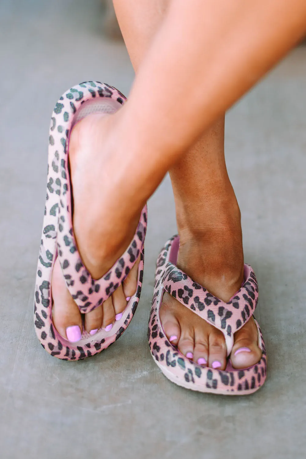Pink Leopard Print Thick Sole Sandals sold by Beagle Boutique product image thumbnail 4