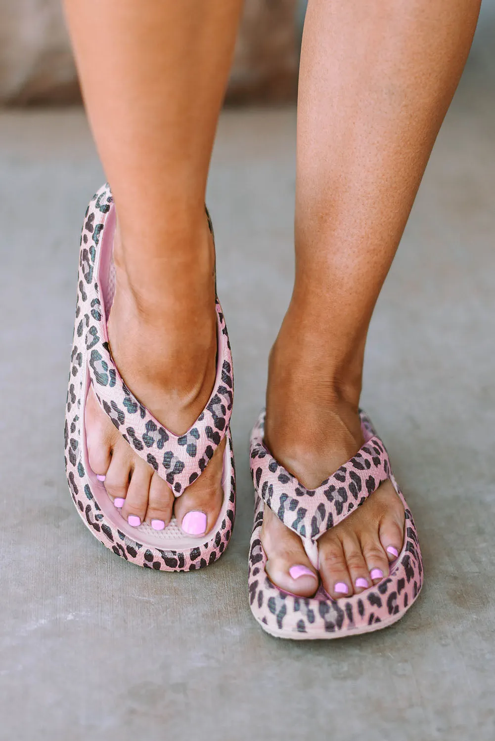 Pink Leopard Print Thick Sole Sandals sold by Beagle Boutique product image thumbnail 5