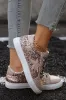 Gold Star Sequin Patchwork Leopard Lace-up Trainers sold by Beagle Boutique