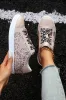 Gold Star Sequin Patchwork Leopard Lace-up Trainers sold by Beagle Boutique
